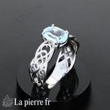 Bague en Topaze bleue facettée 