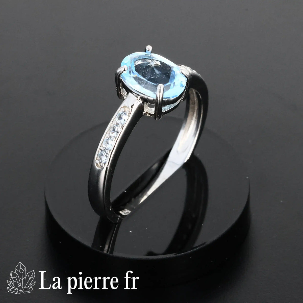 Bague en Topaze bleue facettée "Arcania" sur argent pour femme