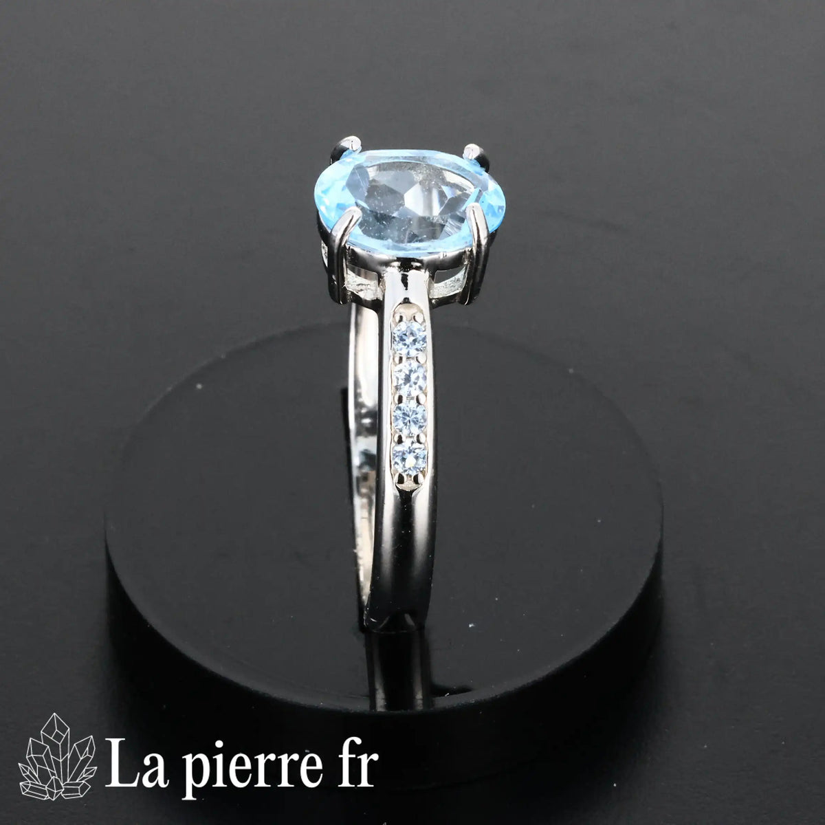 Bague en Topaze bleue facettée "Arcania" sur argent pour femme