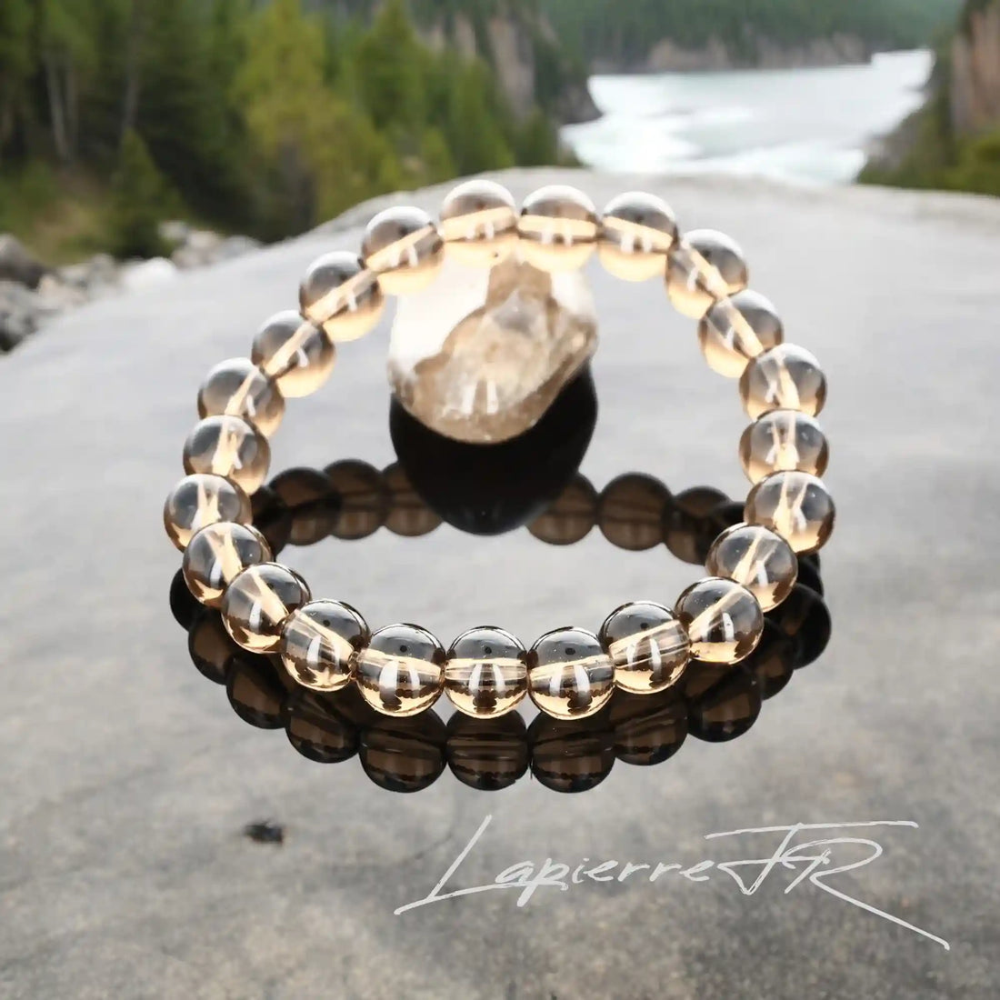 Bracelet en quartz fumé, perles naturelles de 6 mm ou 8 mm. Protection contre la négativité et équilibre énergétique.