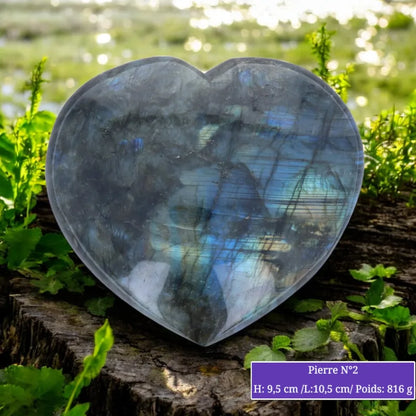 Labradorite - Cœur en pierre naturelle