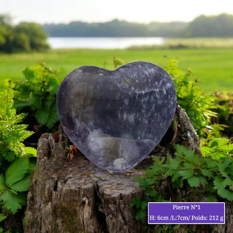 Lépidolite - Cœur en pierre naturelle