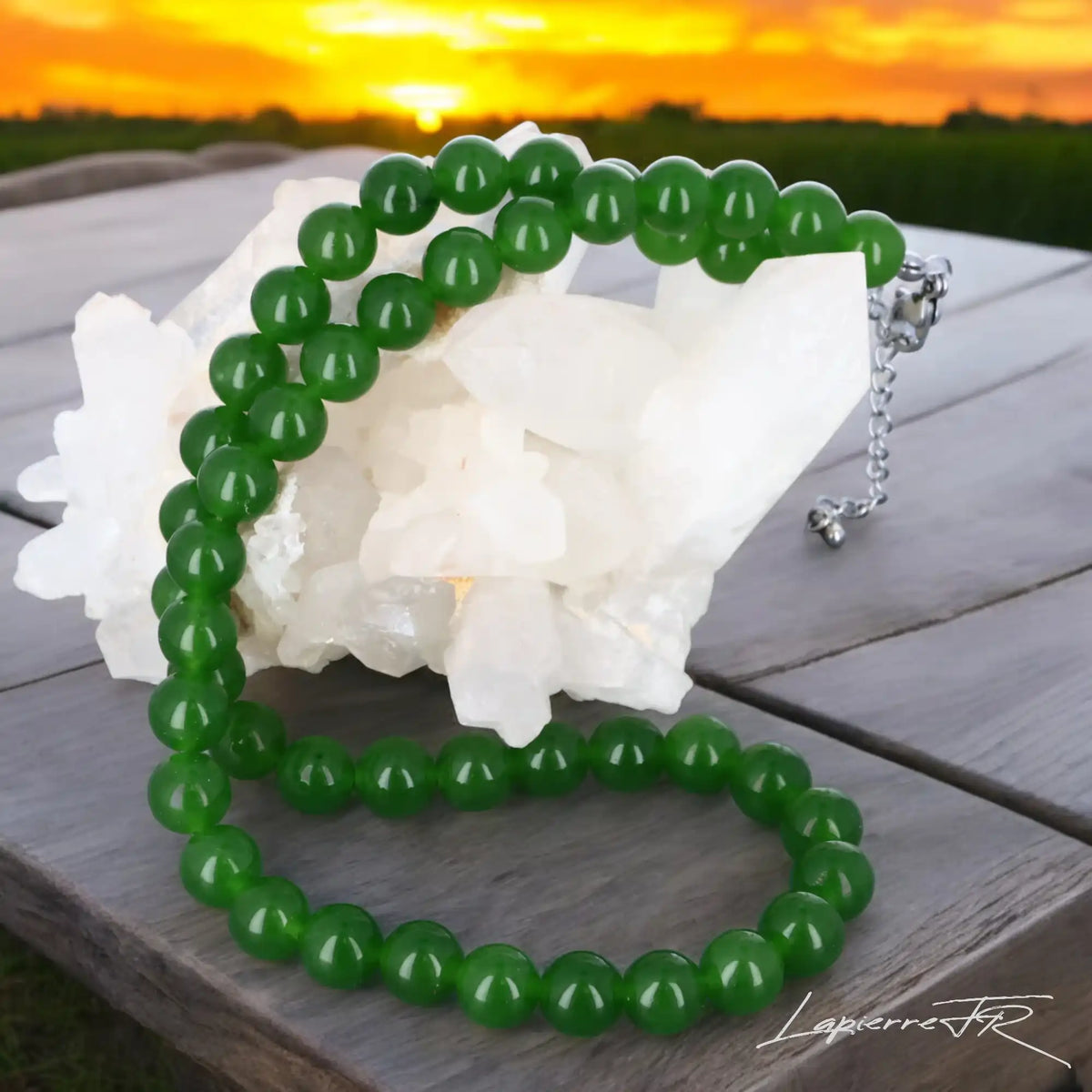 Collier en pierre naturelle Jade Vert – Bijou apaisant et protecteur