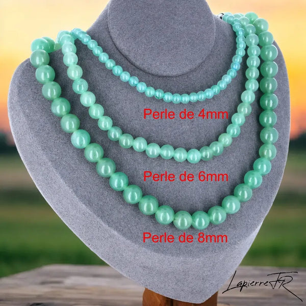 Collier en pierre naturelle aventurine verte, paix intérieure et style.