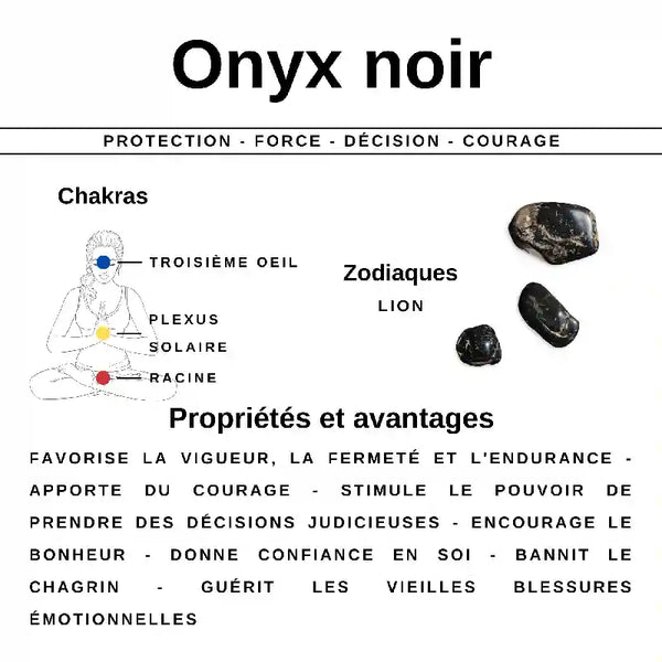 Onyx Noir en galet plat - Pierre de Purification