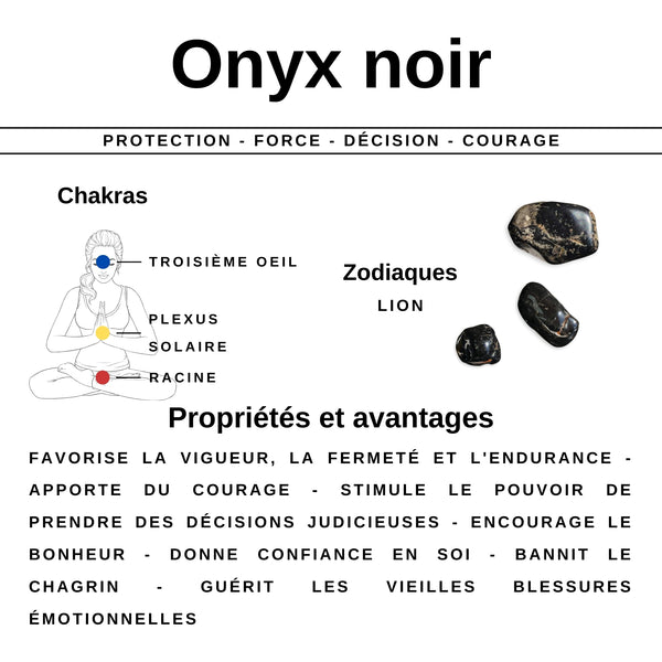 Pendentif Onyx Noir en forme de Cœur