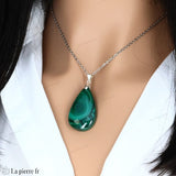 Pendentif en pierre de Malachite véritable - La Pierre Fr