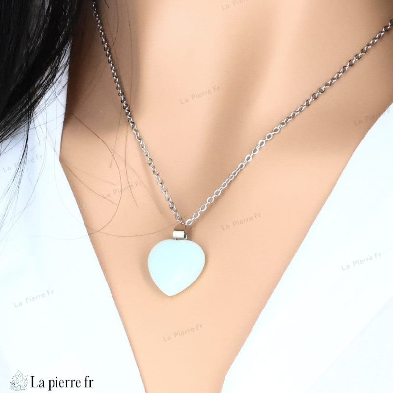 Pendentif Amazonite en Forme de Cœur - Pierre Naturelle &amp; Lithothérapie