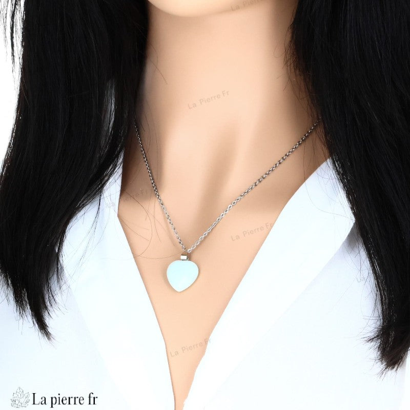 Pendentif Amazonite en Forme de Cœur - Pierre Naturelle &amp; Lithothérapie