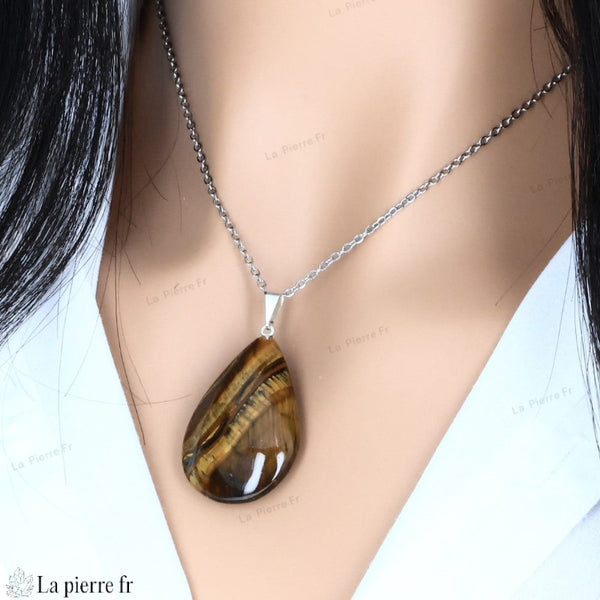 Pendentif en Pierre Œil de Tigre, un Symbole de Force, de Volonté et de Courage