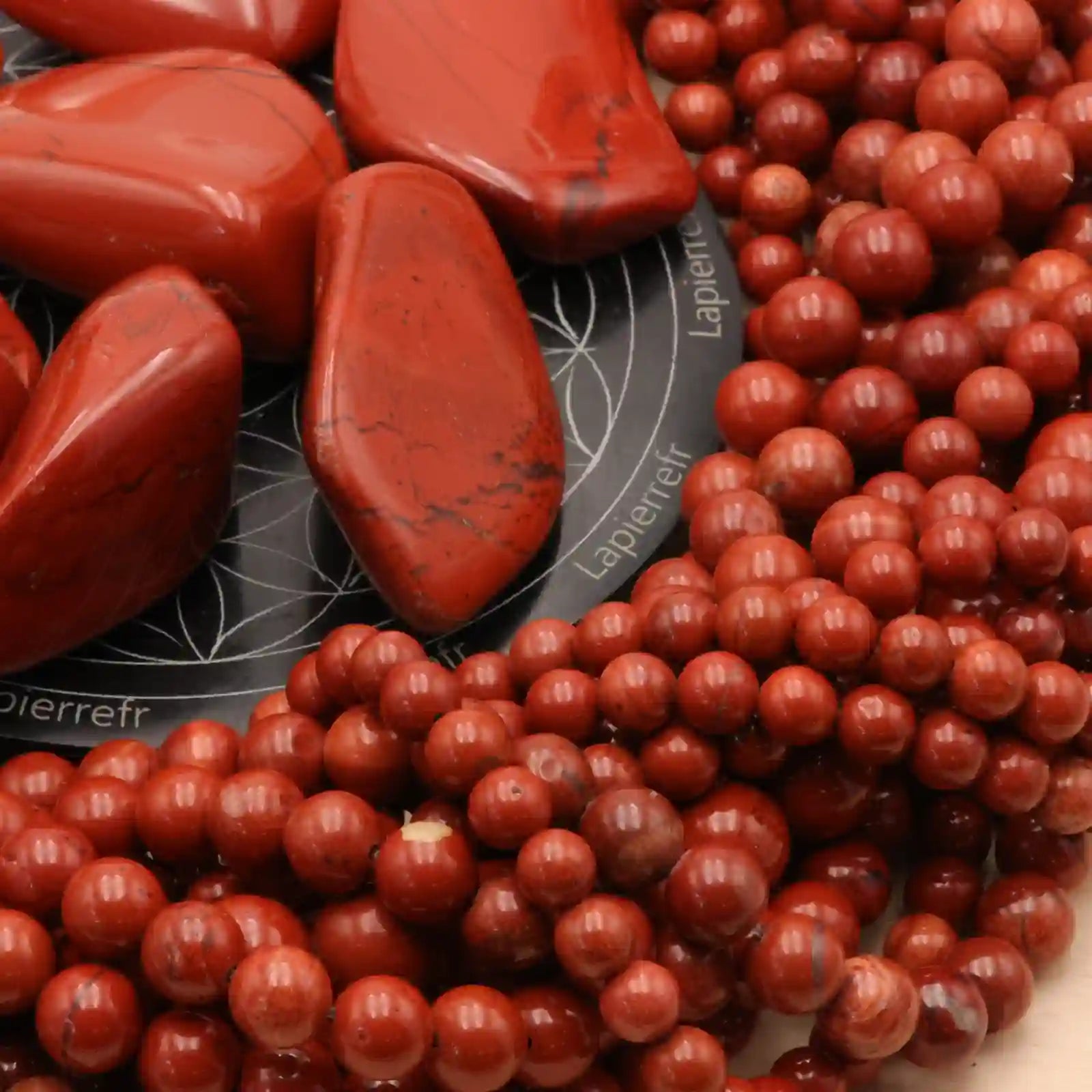 perle pierre naturelle rouge