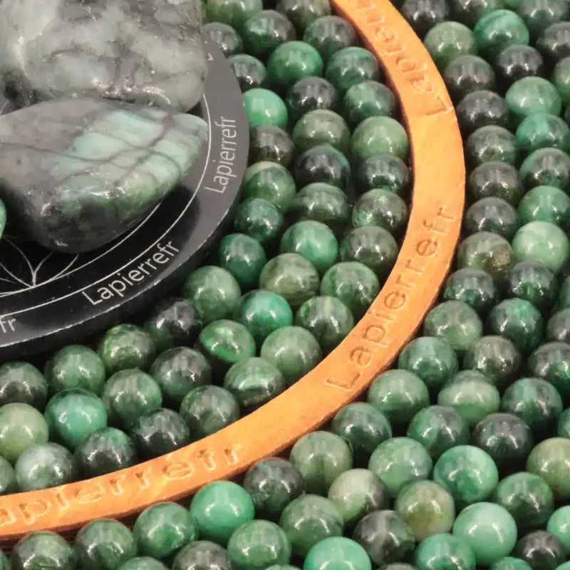 Perles Émeraude verte en pierre naturelle ronde 6/10 mm de Qualité AA+, pour la création de bijoux et lithothérapie