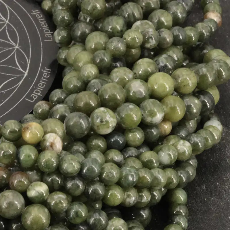 Perles Jade vert en pierre naturelle ronde 6mm ou 8mm de Qualité AA+, pour la création de bijoux et lithothérapie