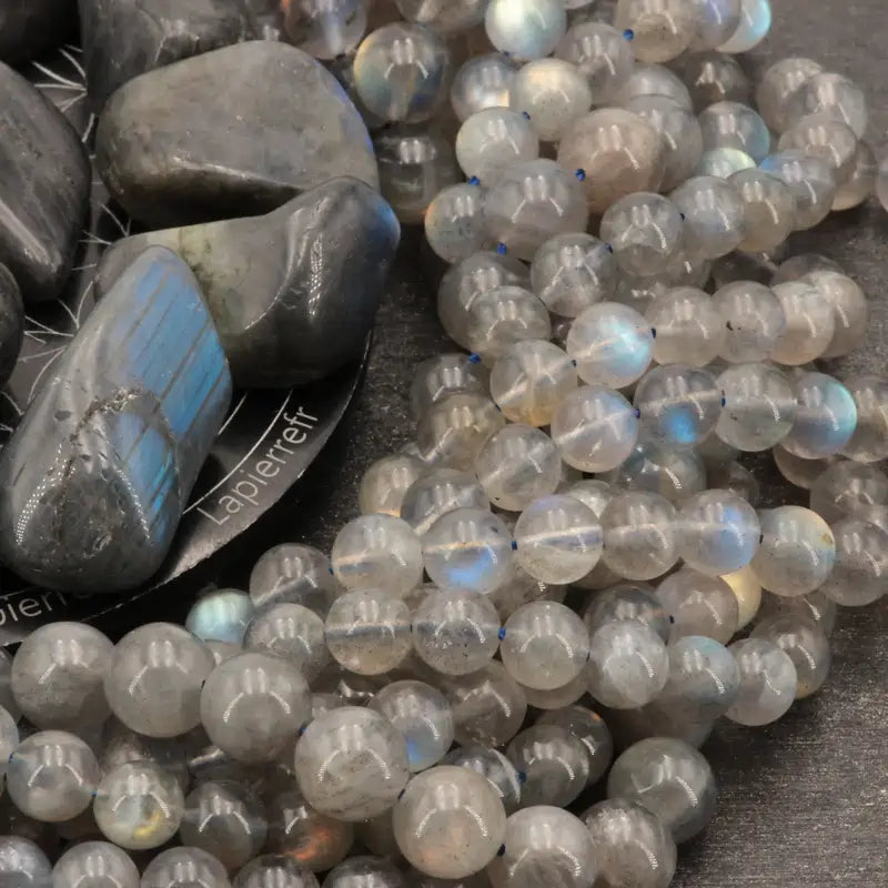 Perles Labradorite Bleue en pierre naturelle ronde 6/8/10 mm de Qualité AAA, pour la création de bijoux et lithothérapie