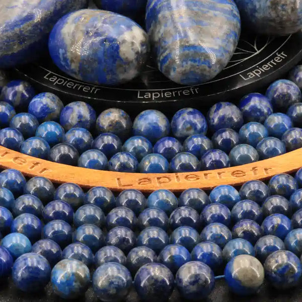 Perles Lapis Lazuli en pierre naturelle ronde 4/6/8/10 mm de Qualité AAA, pour la création de bijoux et lithothérapie