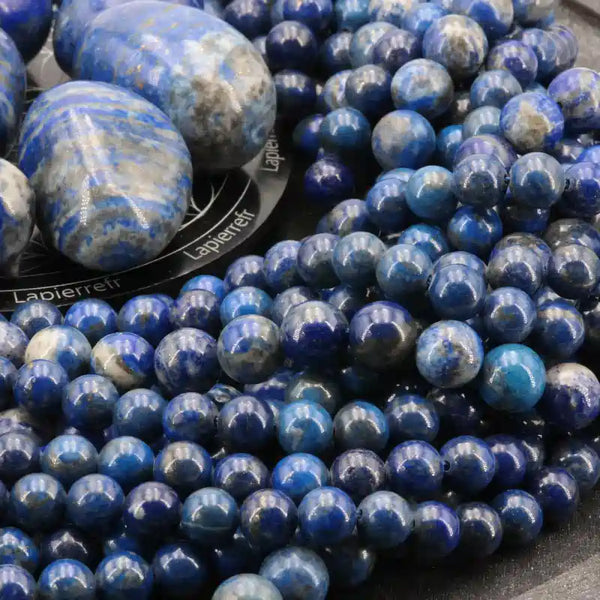 Perles Lapis Lazuli en pierre naturelle ronde 4/6/8/10 mm de Qualité AAA, pour la création de bijoux et lithothérapie