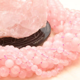 perle pierre naturelle en quartz rose