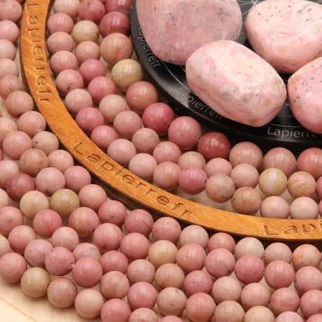 Fil de perles Rhodonite rose ronde 4mm 6mm 8mm 10mm | Perle pierre naturelle ronde et lisse | Gemmes | Qualité AAA