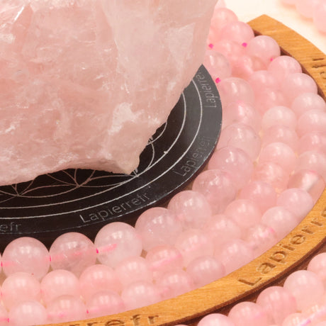 Perles Quartz Rose ronde et lisse 4mm 6mm 8mm 10mm | Perle pierre naturelle