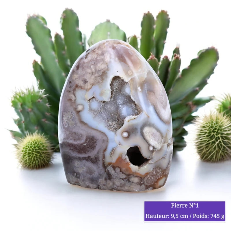 Pierre en Agate Fleur - Forme Libre