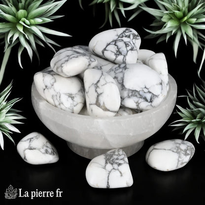 Pierre Howlite roulée, pierre pour lithothérapie  