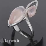 Bague Quartz rose véritable en argent pour femme - La Pierre Fr