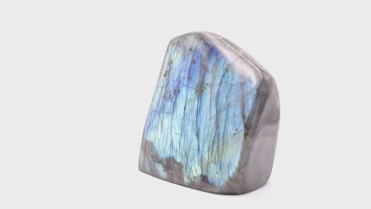 Labradorite 1,076Kg de Madagascar | Bloc de pierre naturelle à poser de forme libre toute polie | Minéraux | Lithothérapie