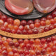 Fil de perles Agate rouge ronde naturelle 4mm 6mm 8mm 10mm