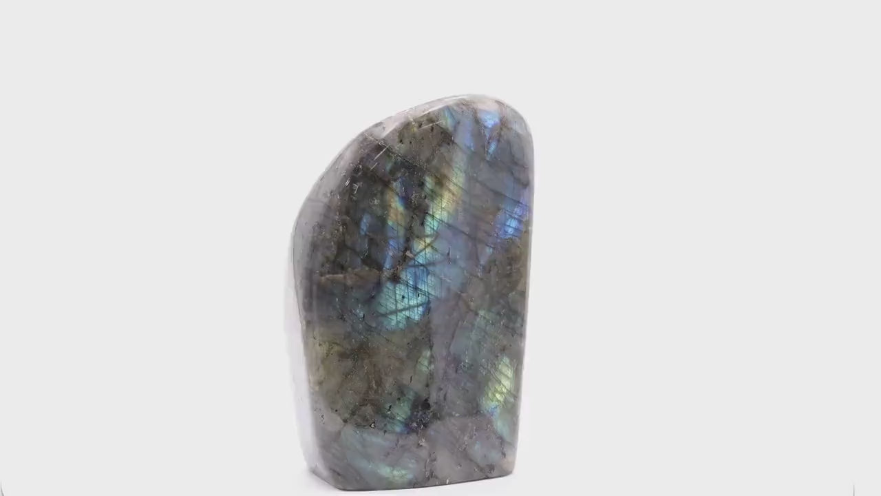 Labradorite 1,084Kg de Madagascar | Bloc de pierre naturelle à poser de forme libre toute polie | Minéraux | Lithothérapie