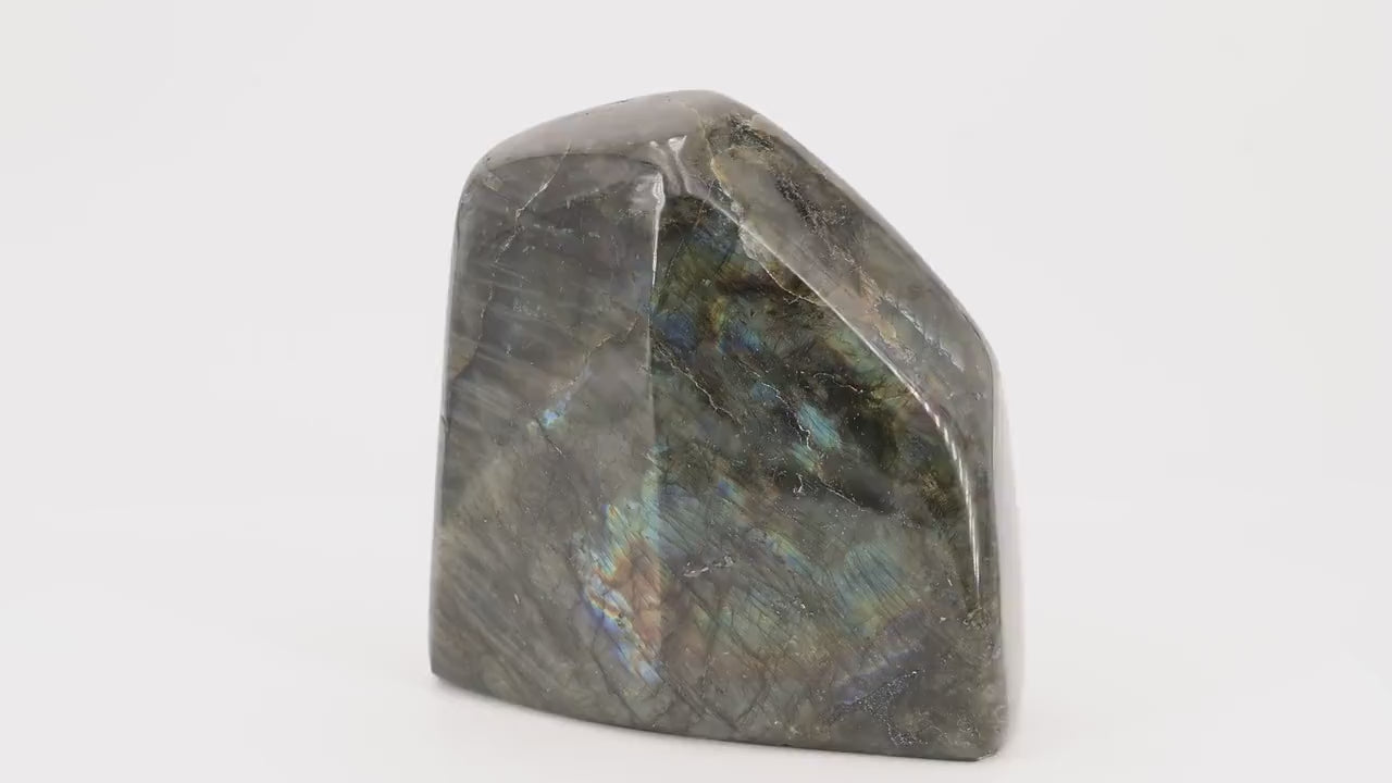 Labradorite de Madagascar 1,495Kg | Bloc de pierre naturelle à poser de forme libre toute polie | Minéraux | Lithothérapie