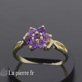 Bague en améthyste véritable plaqué Or 18 carats - La Pierre Fr