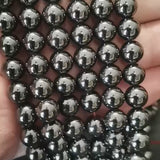 Perles naturelles en hématite magnétique ronde 4mm 6mm 8mm 10mm - La Pierre FR