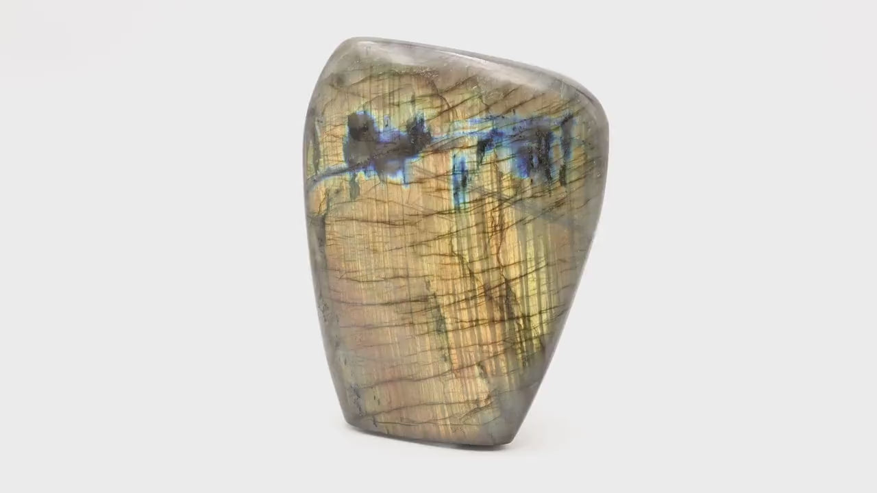 Labradorite 1Kg de Madagascar | Bloc de pierre naturelle à poser de forme libre toute polie | Minéraux | Lithothérapie