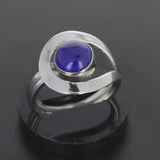 Bague en pierre de Lapis Lazuli « Résonant » - Bijoux lithothérapie en argent rhodié pour femme