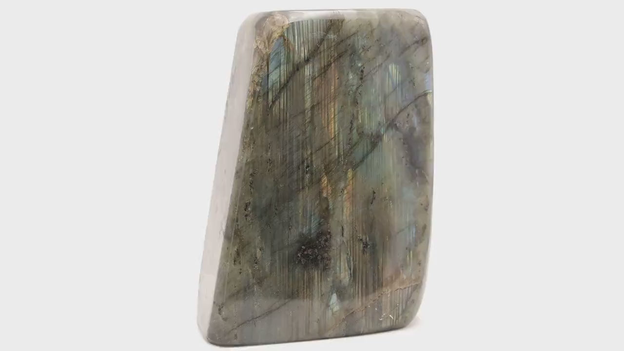 Labradorite 1,459g de Madagascar | Bloc de pierre naturelle à poser de forme libre toute polie | Minéraux | Lithothérapie