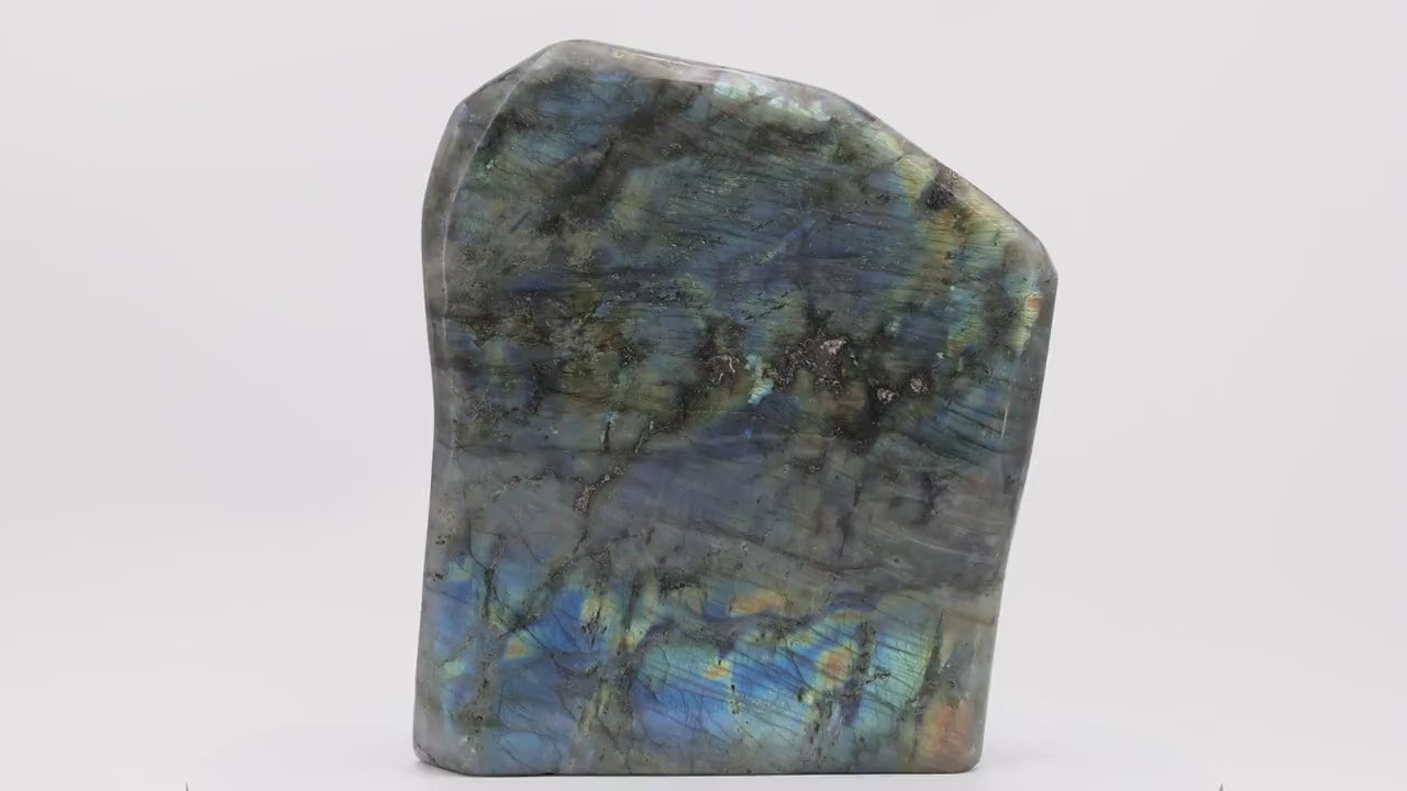 Labradorite 4,418Kg de Madagascar | Bloc de pierre naturelle à poser de forme libre toute polie | Minéraux | Lithothérapie