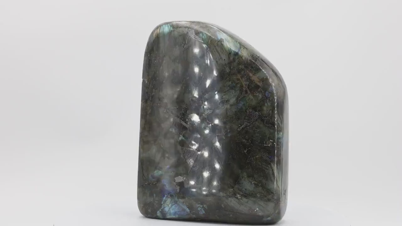 Labradorite 3,638Kg de Madagascar | Bloc de pierre naturelle à poser de forme libre toute polie | Minéraux | Lithothérapie