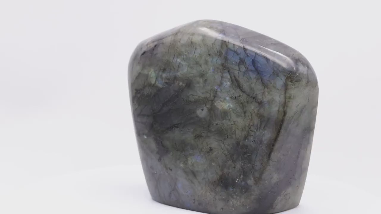 Labradorite 2,149Kg de Madagascar | Bloc de pierre naturelle à poser de forme libre toute polie | Minéraux | Lithothérapiee