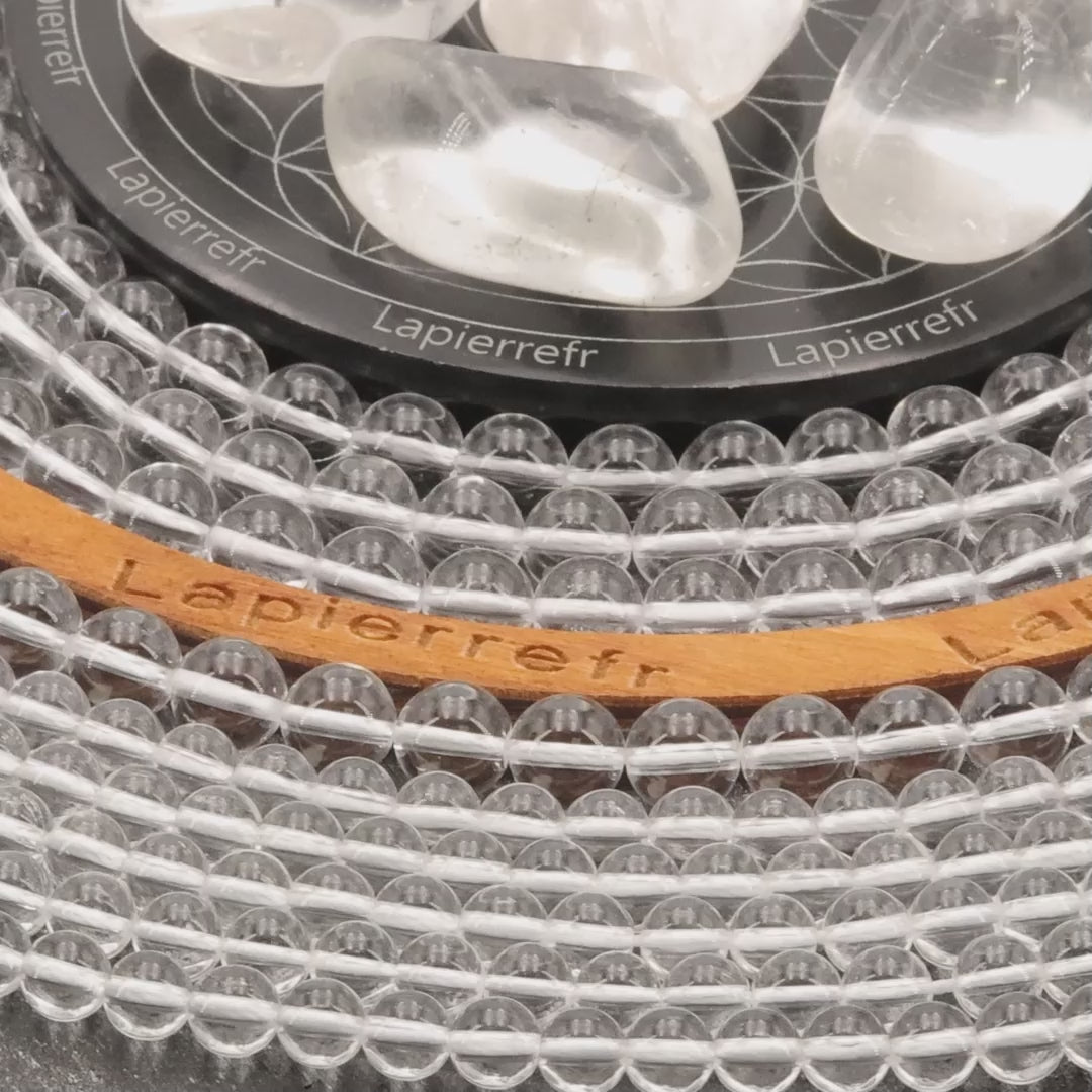 Fil de perles Cristal de Roche sans inclusions ronde 4mm 6mm 8mm 10mm | Perle pierre naturelle ronde et lisse | Gemmes