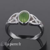 Bague jade vert véritable en argent pour femme - La Pierre Fr