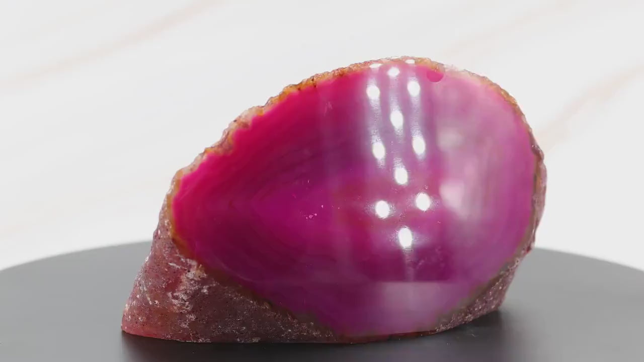Agate rose | Pierre à poser polie 1 face | LaPierreFR, boutique de pierres-minéraux-cristaux en France