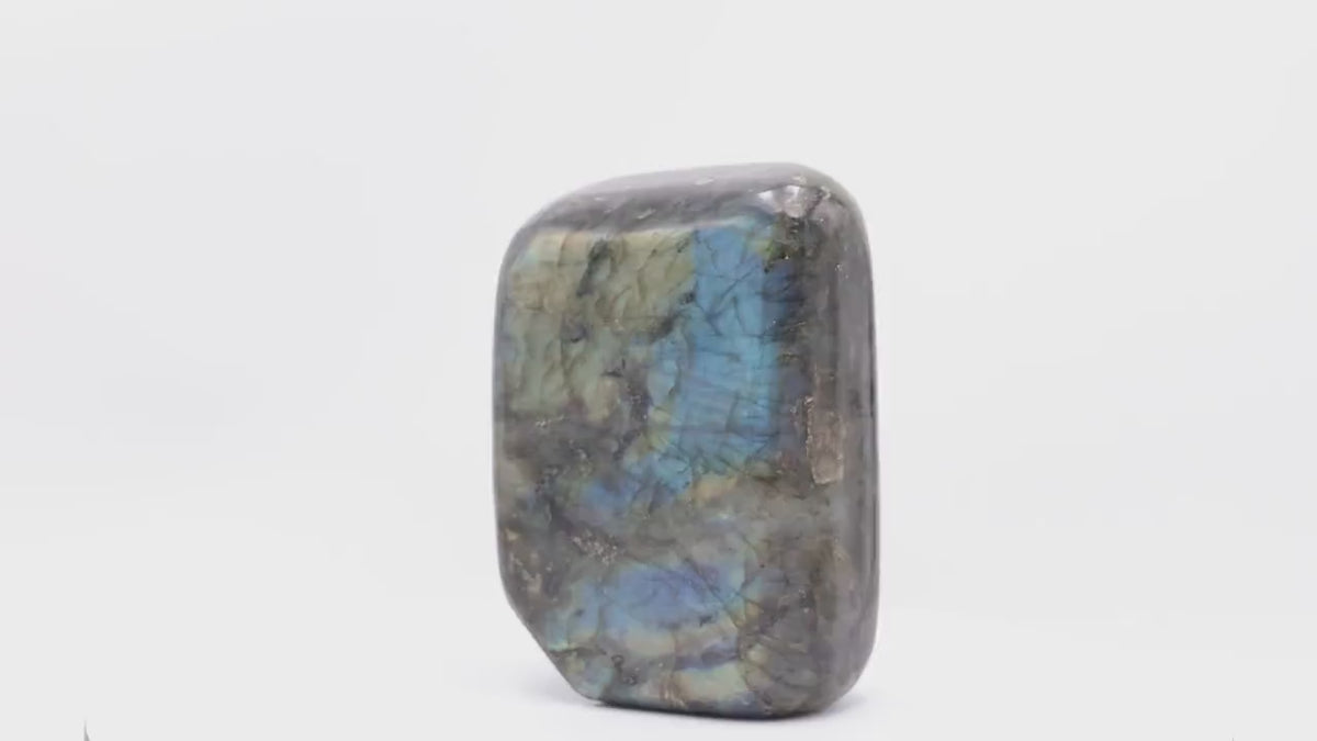 Labradorite 1,583Kg de Madagascar | Bloc de pierre naturelle à poser de forme libre toute polie | Minéraux | Lithothérapie