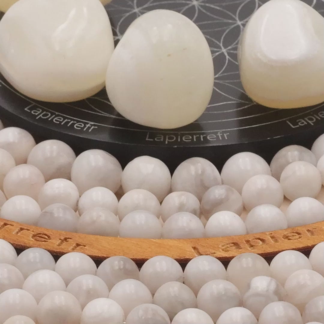 Fil de perles Agate folle ronde naturelle 4mm 6mm 8mm 10mm | Perle pierre naturelle