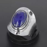 Bague en pierre de Lapis Lazuli « Félicia » - Bijoux lithothérapie en argent rhodié pour femme