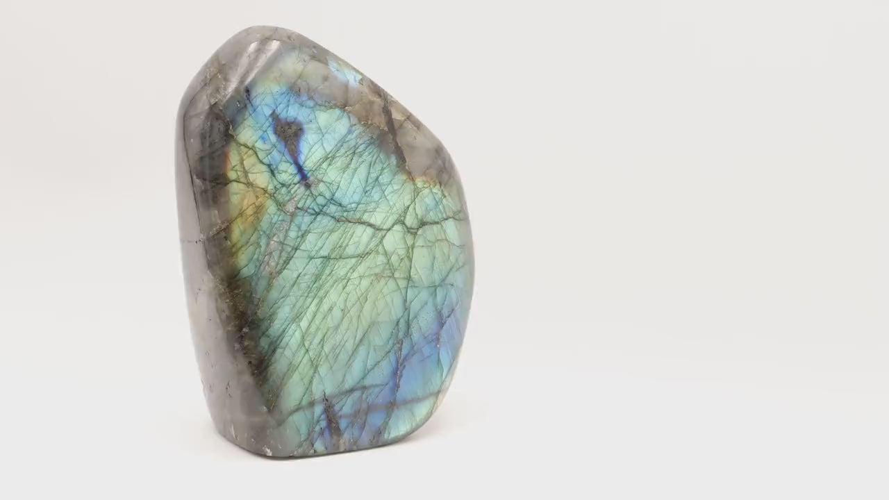 Labradorite 1Kg de Madagascar | Bloc de pierre naturelle à poser de forme libre toute polie | Minéraux | Lithothérapie