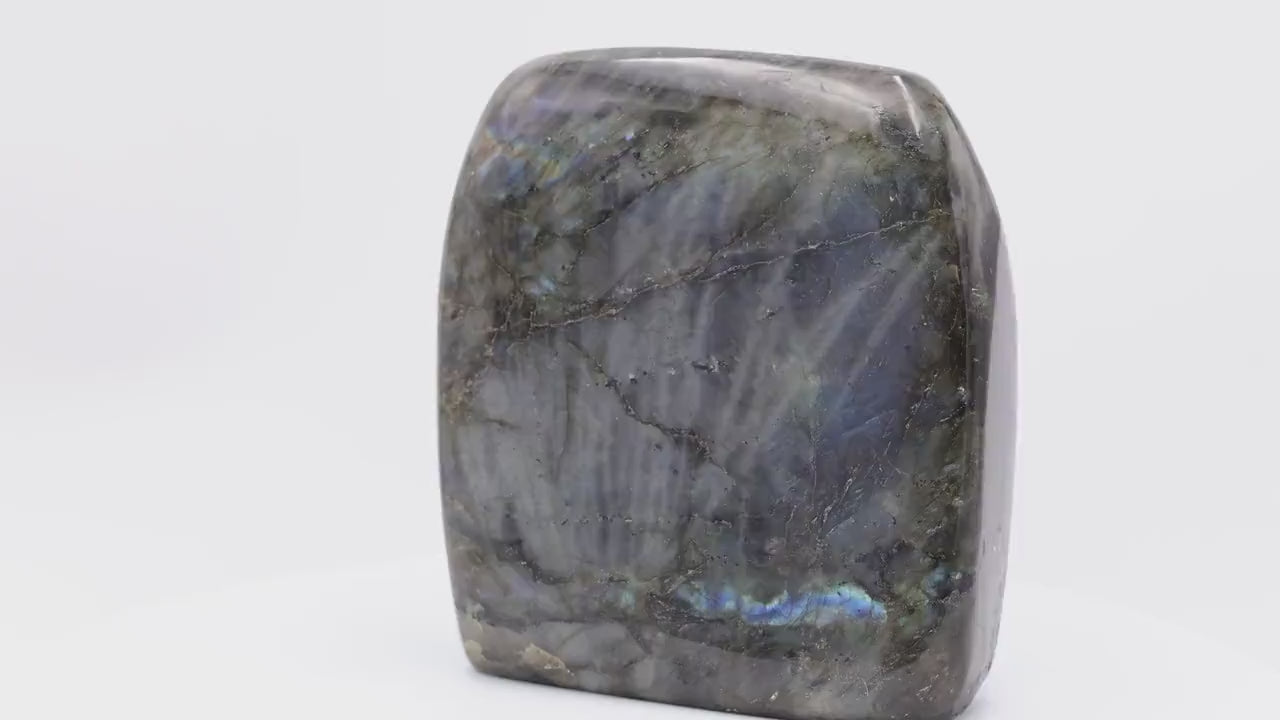 Labradorite 2,130Kg de Madagascar | Bloc de pierre naturelle à poser de forme libre toute polie | Minéraux | Lithothérapie