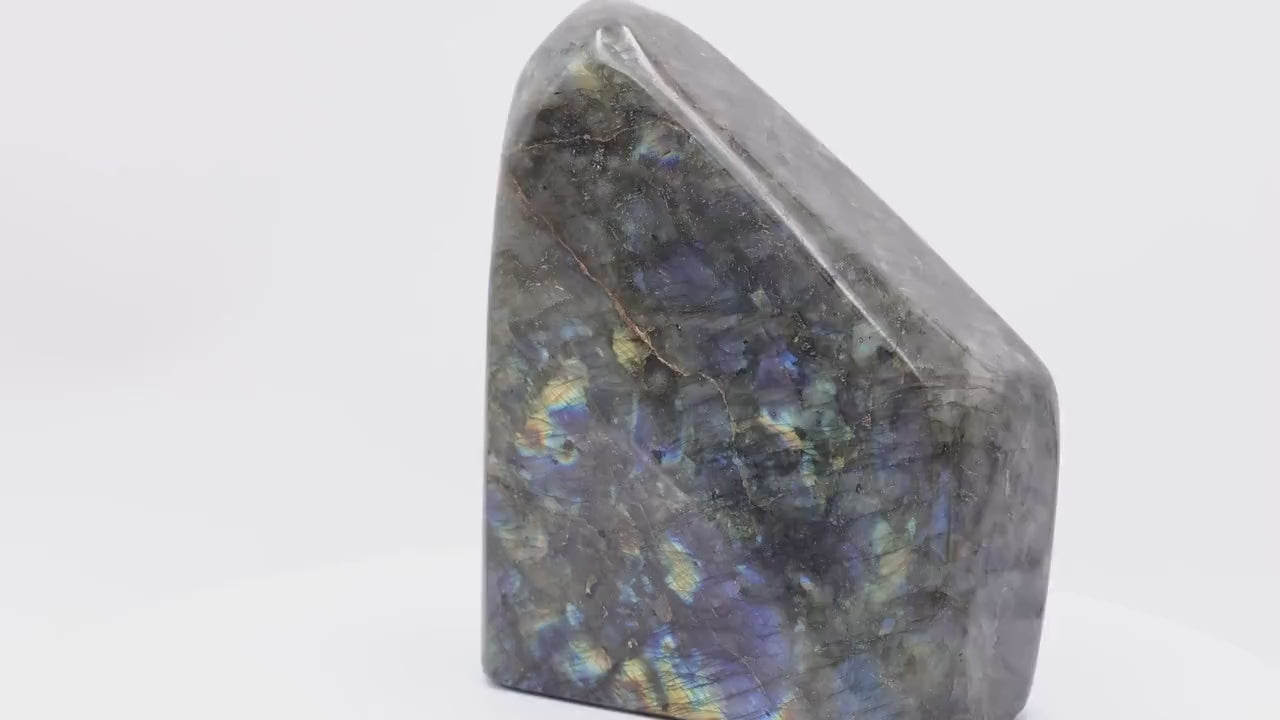 Labradorite 2,109Kg de Madagascar | Bloc de pierre naturelle à poser de forme libre toute polie | Minéraux | Lithothérapie