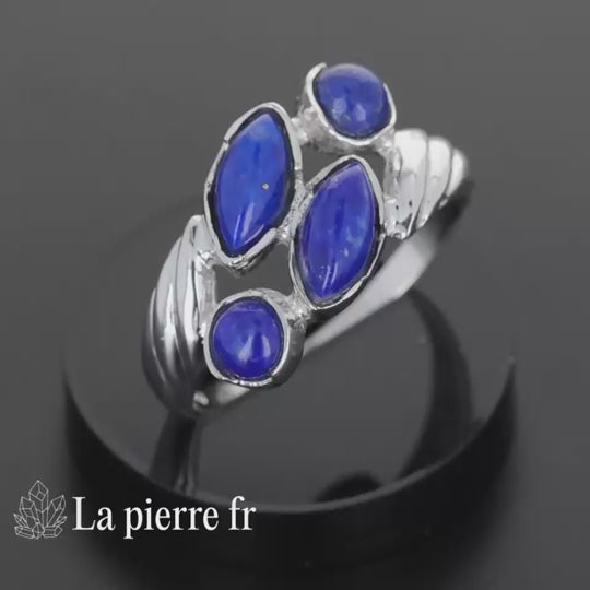 Bague Lapis Lazuli véritable en argent pour femme