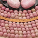 Fil de perles Rhodonite rose ronde 4mm 6mm 8mm 10mm | Perle pierre naturelle ronde et lisse | Gemmes | Qualité AAA