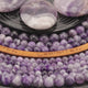 Fil de perles Améthyste chevron ronde 4mm 6mm 8mm 10mm | Perle pierre naturelle ronde et lisse | Gemmes | Qualité AAA